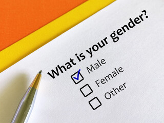 Questionnaire about sexual orientation