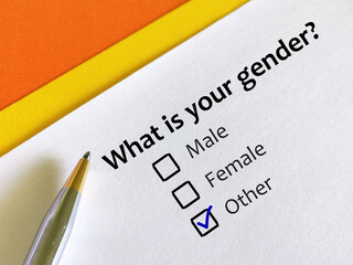 Questionnaire about sexual orientation