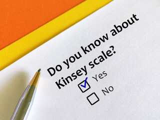 Questionnaire about sexual orientation