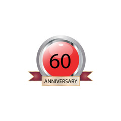60 years anniversary celebration vector template design illustration
