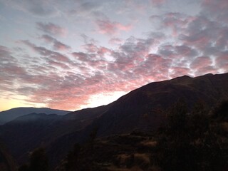 sunset in the mountains