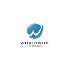 Worldwide logo design with modern style