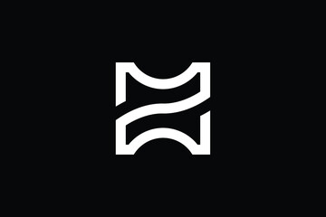 ZM logo letter design on luxury background. MZ logo monogram initials letter concept. ZM icon logo design. MZ elegant and Professional letter icon design on black background. M Z ZM MZ