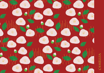 猫の足あと柄イラスト背景 Wall Mural Wallpaper Murals いなみ