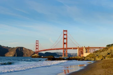Vitrage gordijnen Baker Beach, San Francisco Golden Gate Bridge bij Baker Beach