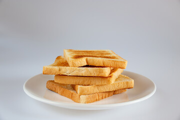 Toast isolated on white background.