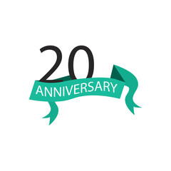 20 years anniversary celebration vector template design illustration