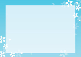 桜のシンプル青空フレーム