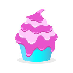 pink cupcake vector
