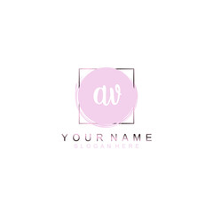 AV Initial handwriting logo template vector