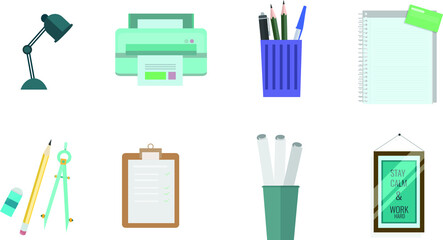 Educational items with educational elements vector illustration