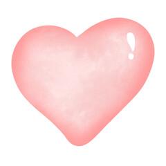 Pink soft heart watercolor illustration
