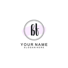 BF Initial handwriting logo template vector