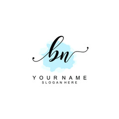 BN Initial handwriting logo template vector