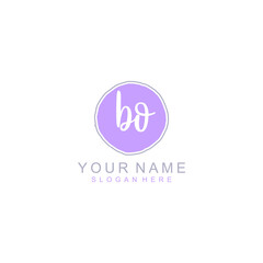 BO Initial handwriting logo template vector