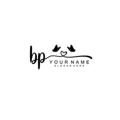 BP Initial handwriting logo template vector