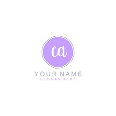 CA Initial handwriting logo template vector