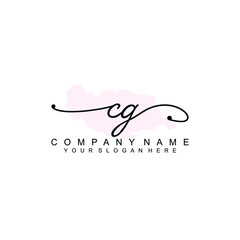CG Initial handwriting logo template vector