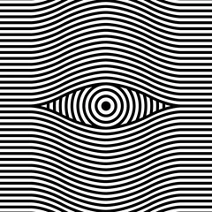 Optische Täuschung des künstlerischen Auges mit gewellter Linie Musterhintergrund-Vektorillustration © Vectoro