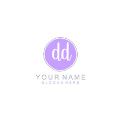 DD Initial handwriting logo template vector