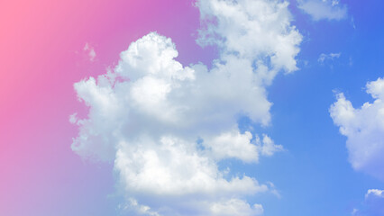Fototapeta premium abstract beauty soft pink sweet pastel with fluffy clouds on sky. multi color rainbow image. fantasy growing sweet light