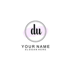 DU Initial handwriting logo template vector