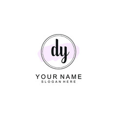 DY Initial handwriting logo template vector