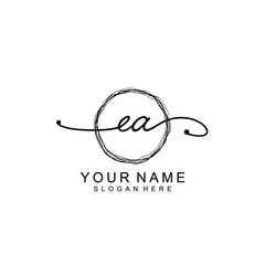 EA Initial handwriting logo template vector