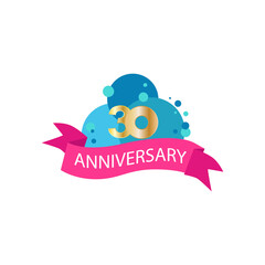 30 years anniversary celebration vector template design illustration