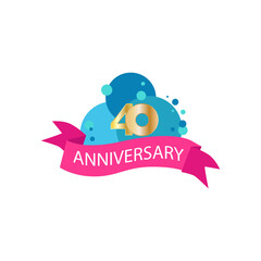 40 years anniversary celebration vector template design illustration