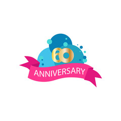 60 years anniversary celebration vector template design illustration