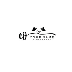 EO Initial handwriting logo template vector