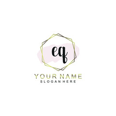 EQ Initial handwriting logo template vector