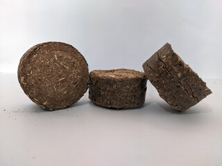 Fototapeta premium Pieces of white coal isolated on white background.