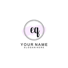 EQ Initial handwriting logo template vector