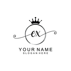 EX Initial handwriting logo template vector