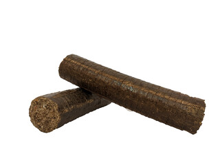 Pieces of white coal isolated on white background.