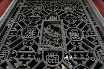 Brick carving window flowers in Yu Garden, Shanghai, China