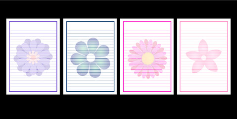 Flowers writing paper, flowers big theme template 