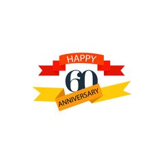 60 years anniversary celebration vector template design illustration