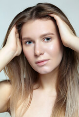 Naklejka premium Portrait of young blonde woman.