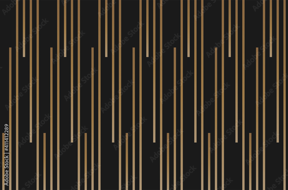 Fototapete vertical stripe of pattern vector. design regular lines gradient gold on black background. design pr