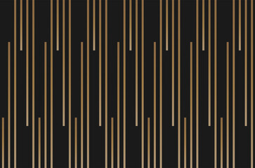 Vertical stripe of pattern vector. Design regular lines gradient gold on black background. Design print for illustration, texture, textile, wallpaper, background. Set 2