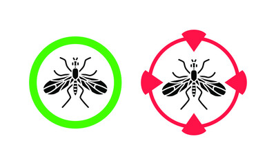 insect in a circle, glyph icon
