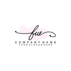 FW Initial handwriting logo template vector