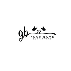 GB Initial handwriting logo template vector