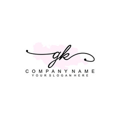 GK Initial handwriting logo template vector