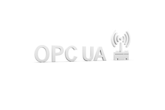 OPC UA concept white background 3d render illustration