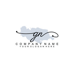 GN Initial handwriting logo template vector