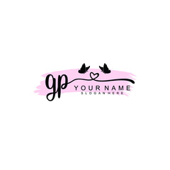 GP Initial handwriting logo template vector